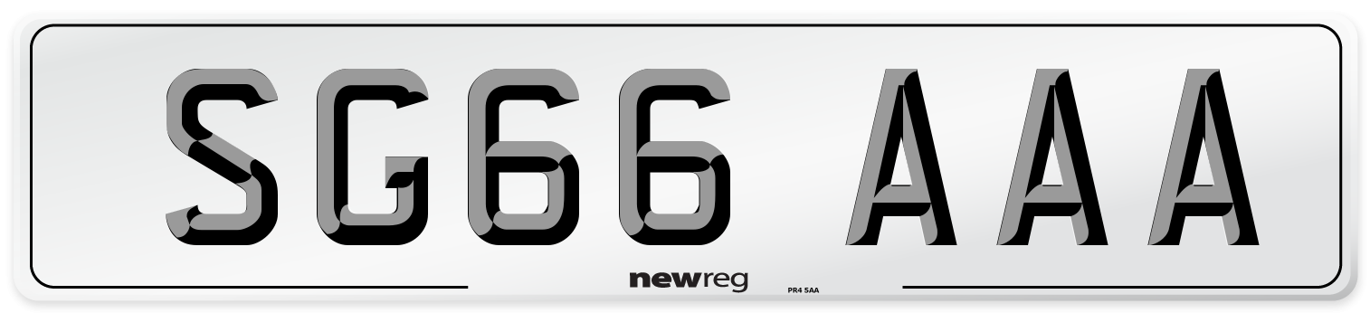 SG66 AAA Number Plate from New Reg